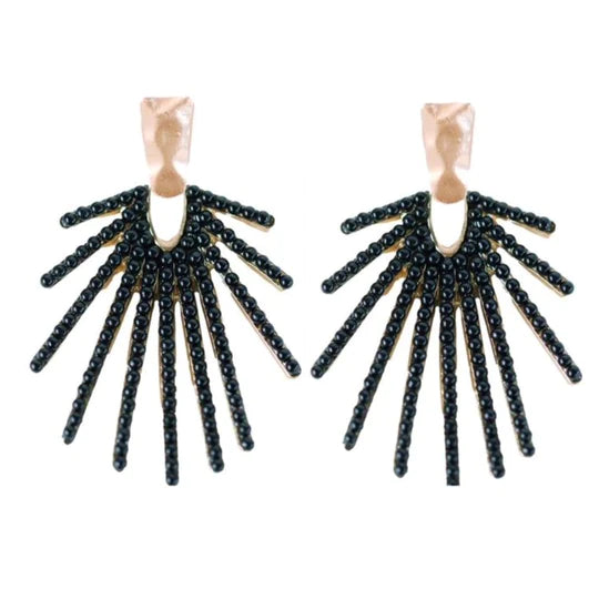 Black Sunburst Earrings