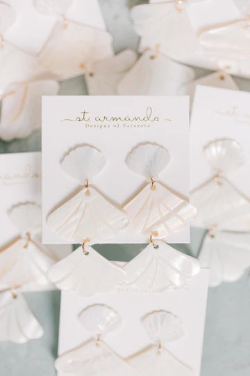 Mother of Pearl Shell Drop Earrings