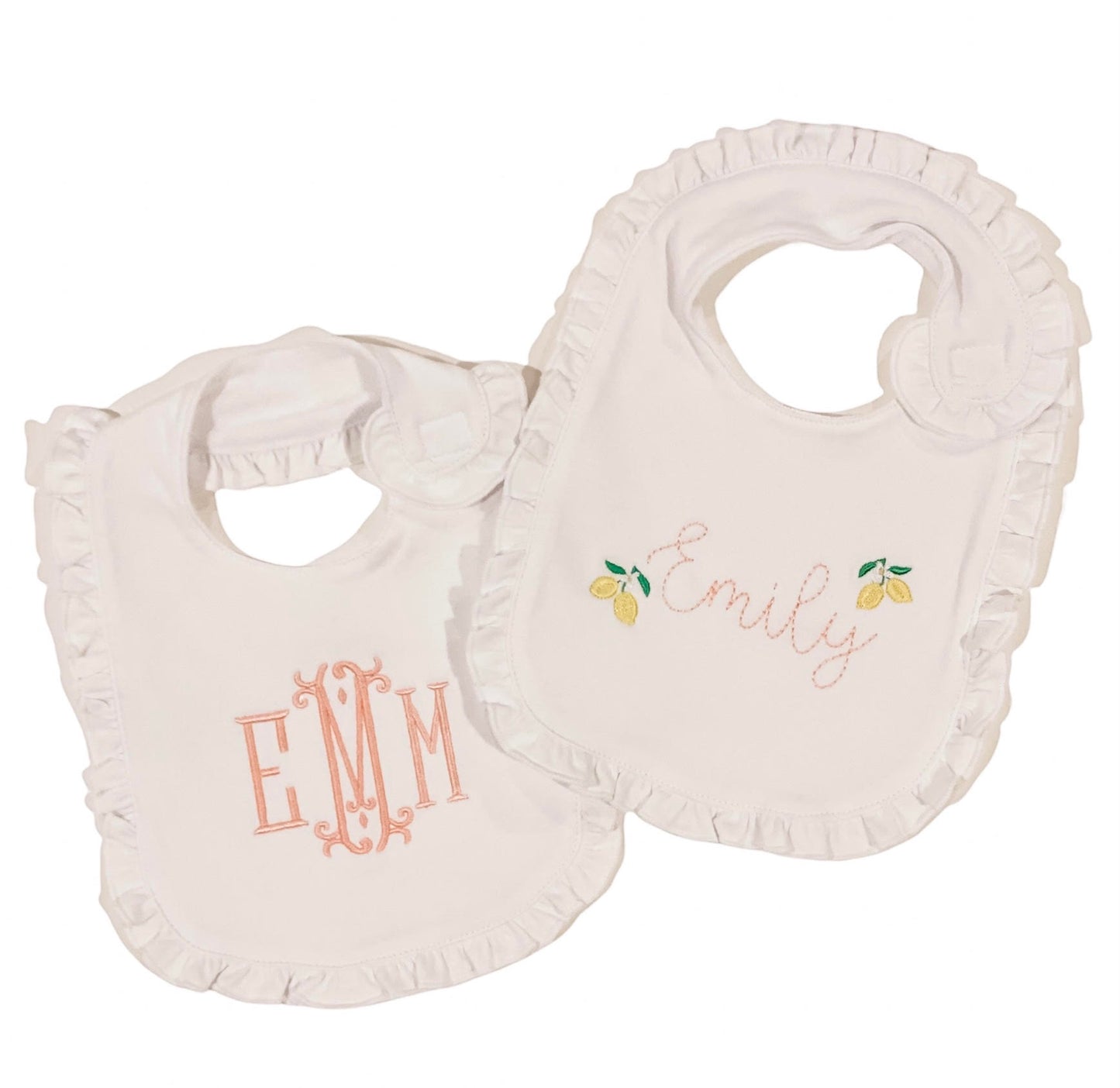 Ruffle Trim Baby Bib