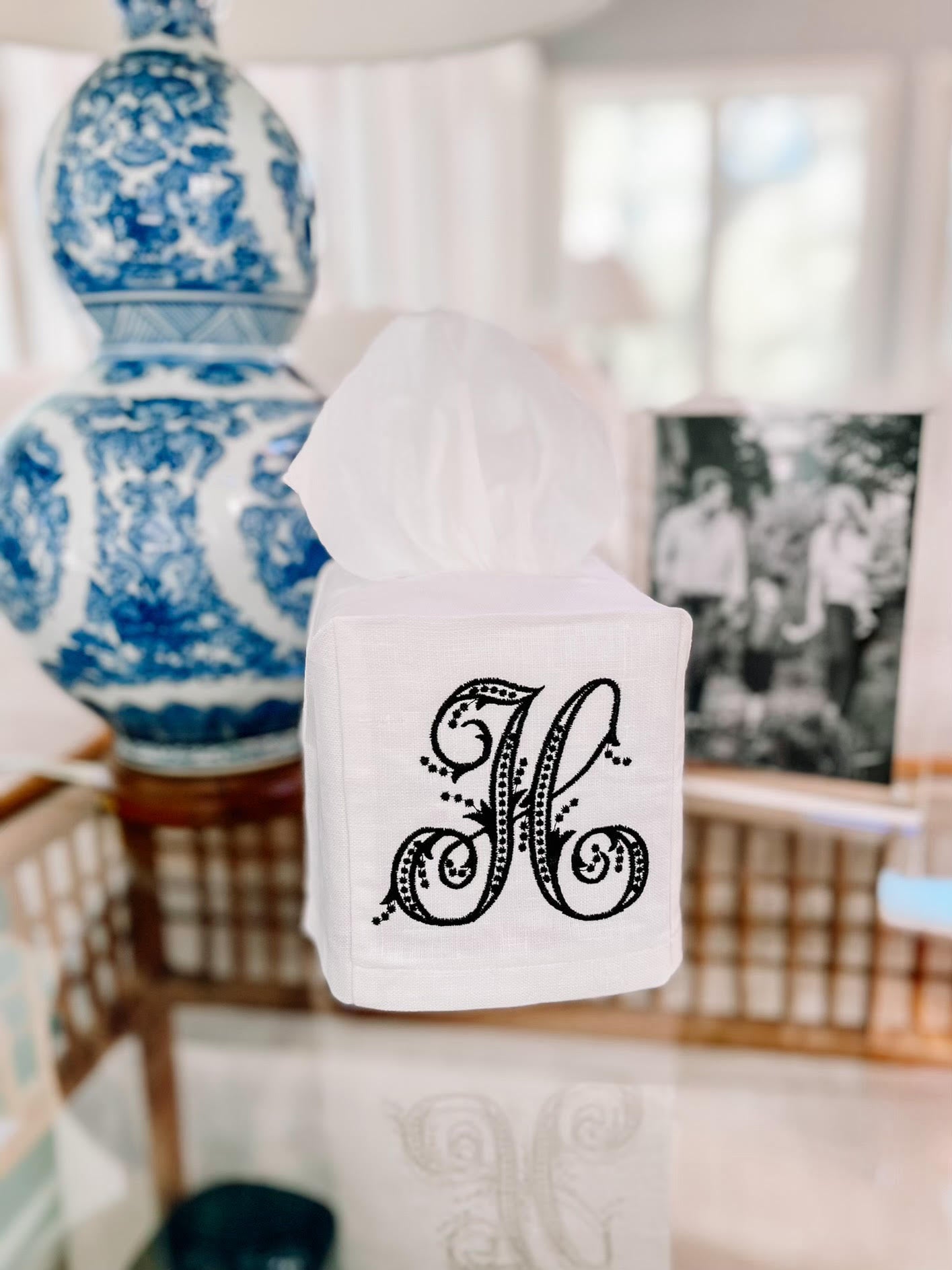 Linen Tissue Box Cover