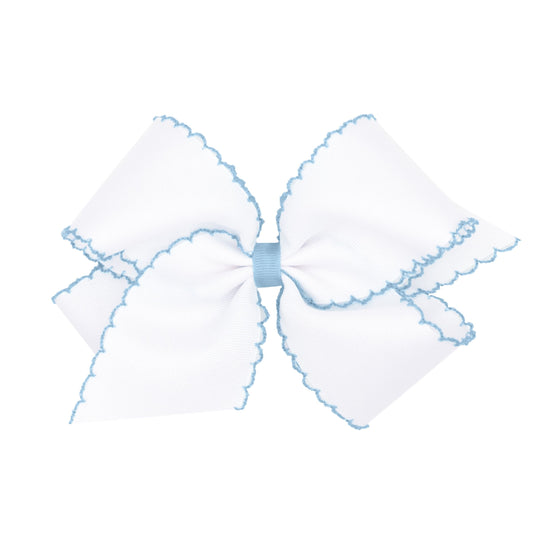 Moonstitch Bow - White with Millennium Blue (King)