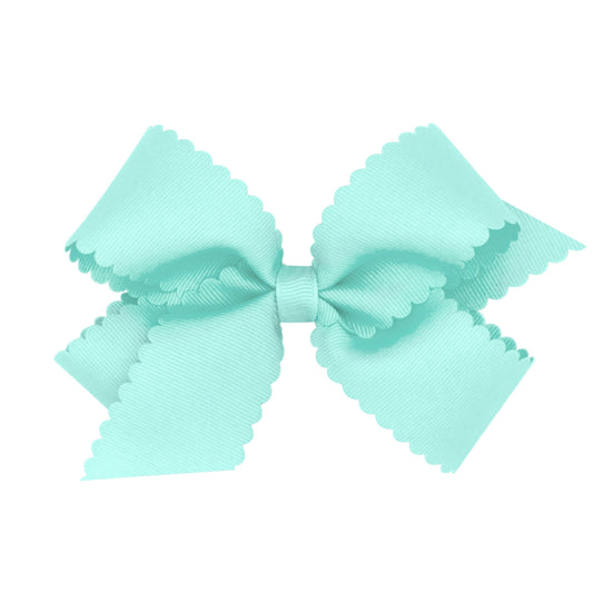 Medium Scalloped Edge Grosgrain Bow (Multiple Colors)