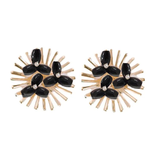 Black Jeweled Earrings