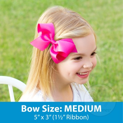 Medium Scalloped Edge Grosgrain Bow (Multiple Colors)