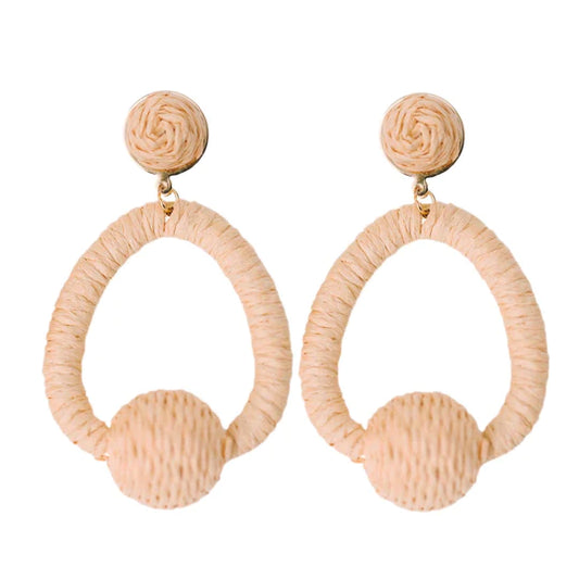 Raffia Hoop Earrings