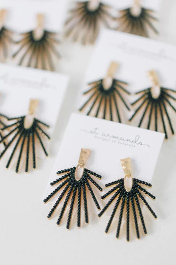 Black Sunburst Earrings