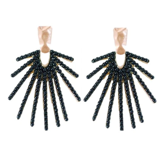 Black Sunburst Earrings